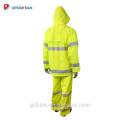 Fluoreszierendes gelbes PVC / Nylon-Material mit hoher Sichtbarkeit Multi-Pocket-Jacke gelb reflektierende Regenmantel heißer Verkauf auf Alibaab